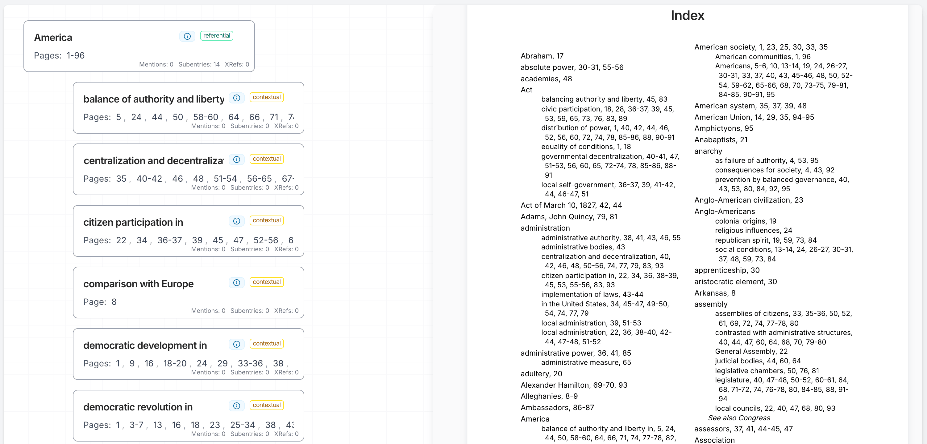 Complete Index Output